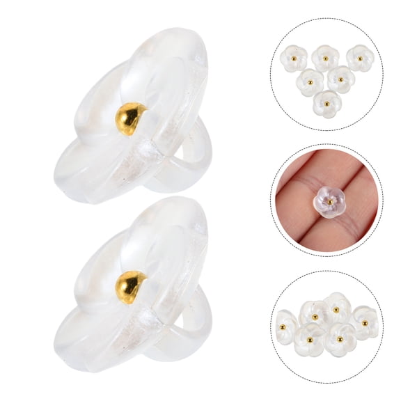 OFFIGAM 50pcs Flower Shaped Plastic Shirt Replacement Buttons for Women Sewing Craft Accessories