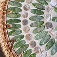 thumbnail image 5 of QHUDLV RJSQAQE Round Rattan Serving Tray with Mother of Pearl Inlay,Hand Woven Decorative Eating Tray with Wood Base,Decorative Wicker Baskets Woven Serving Tray for Coffee Table, 5 of 9
