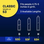 MyONE Condoms Classic Fit Size 55G: Classic Wide(55), Length 6.5” (G), Latex, 12-Count