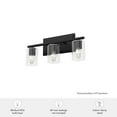 thumbnail image 7 of Hunter - Kerrison 3-light Natural Black Iron, Medium Size Vanity Light, Dimmable, for Bedrooms, Dining, Living Rooms - 48030, 7 of 7