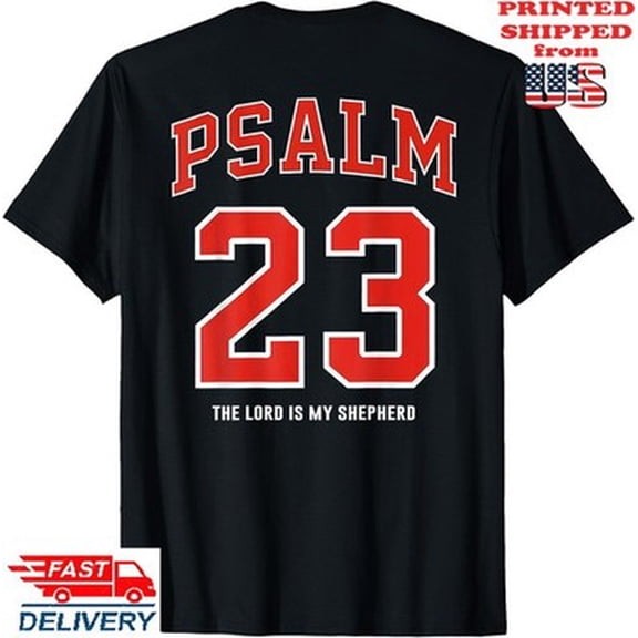 Velto (ON Back) Psalm 23 The Lord is My Shepherd T-Shirt, Unisex Tee All Size S-5XL