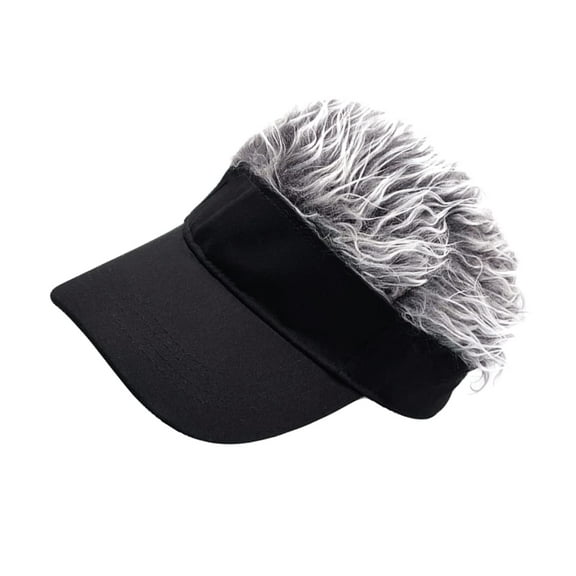 Unisex Caps Universal Men Visor with Hair Adjustable Baseball Caps Wig Spiked Hairs Cap Baseball Cap Wig Peak Beach Hat with Wig Wig Hats with Hair Nail Miss Sun Visor Trend