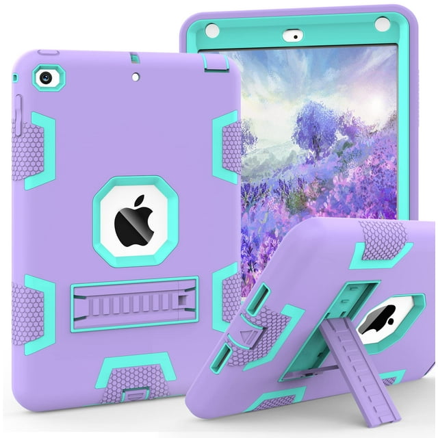 Funda CCMAO para iPad Mini 5/4 a prueba de golpes, híbrida, morado y verde
