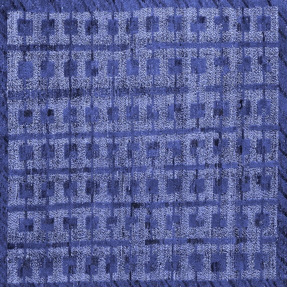 Ahgly Company Indoor Square Abstract Blue Modern Area Rugs, 7' Square