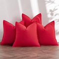 thumbnail image 1 of HAYAN Christmas Red Linen Pillow Covers Pack of 4 Decorative Natural Solid Throw Pillow Covers Soft Accent Boho Farmhouse Couch Pillowcases Modern Home Decor for Living Room Bed Sofa 20x20 Inch, 1 of 1