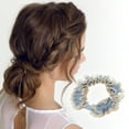 thumbnail image 2 of Unique Bargains 1 Pc Lace Faux Pearl Scrunchies for Home Blue, 2 of 5