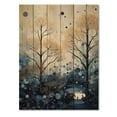 thumbnail image 3 of Designart "Japon Art Blue peaceful Zen Minamlism Landscape I" Floral Print on Natural Pine Wood, 3 of 5