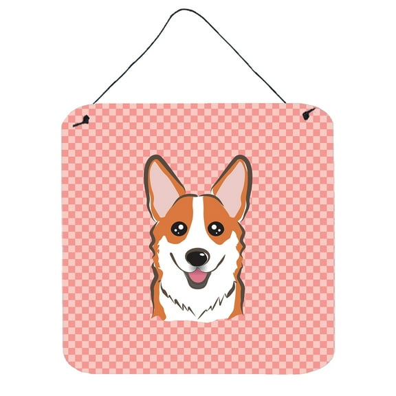 Checkerboard Design with Dog Wall or Door Hanging Prints