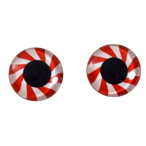 Red Peppermint Candy Glass Eyes
