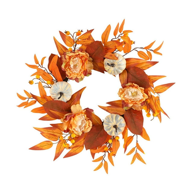 Couronne d'Halloween Pendentif d'Automne pour la Maison Couronne de Citrouille Guirlande de Gui Feuille d'Érable Décorations de Noël Guirlande Transparente Décorations pour Chambre Guirlande Décorative à Suspendre pour Fenêtres Ornement Arc-en-Ciel