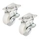 thumbnail image 1 of 2 PCS Ruedas giratorias de 1.5 pulgadas Placa superior de nylon Ruedas de ruedas montadas con freno blanco 44LB Capacidad, 1 of 5