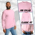 thumbnail image 4 of Wire Delight Men’s Crewneck Long Sleeve Tee, Durable Cotton Classic Fit T-shirts, Light Pink, S, 4 of 5