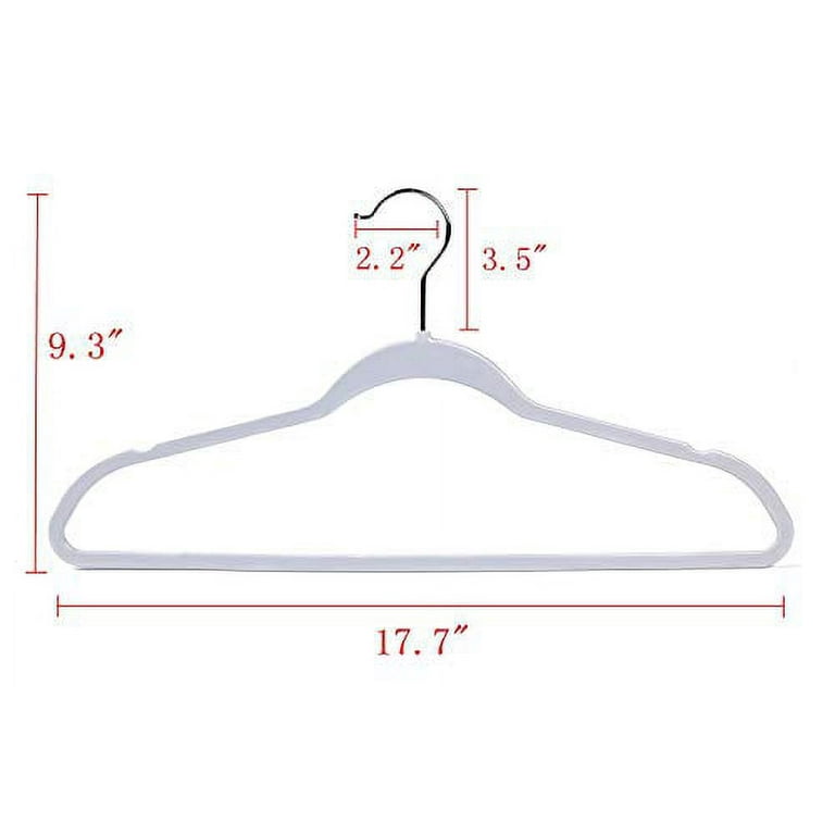 Quality Hangers 50 Pack Slim Plastic Hangers for Clothes - Heavy Duty  Non-Velvet Hangers with 360° Swivel Chrome Hook & Non Slip Notches - Ideal  for