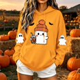 thumbnail image 2 of Kezqiaxn Hoodies for Women Halloween Pullover Hoodie Long Sleeve Loose Casual Sweatshirt with Pockets Fashion Clothing Orange S, 2 of 5