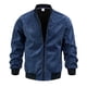 thumbnail image 1 of Tamaño Más Chaqueta Ligera para Hombres Color Sólido Cremallera Casual Abrigo Cálido Primavera Invierno, 1 of 9