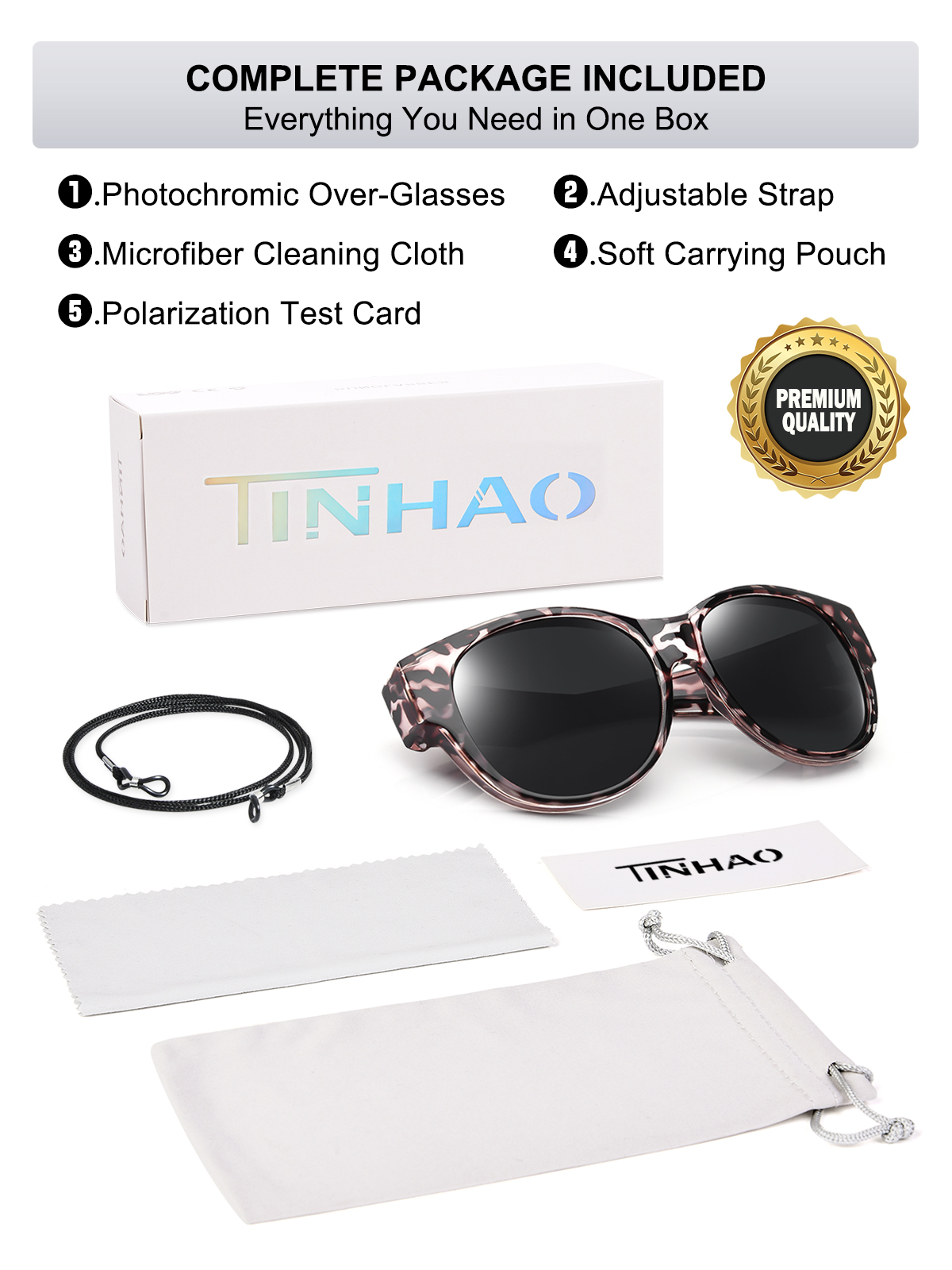 TINHAO Polarized Fit Over Sunglasses, Large Cat Eye photo 7