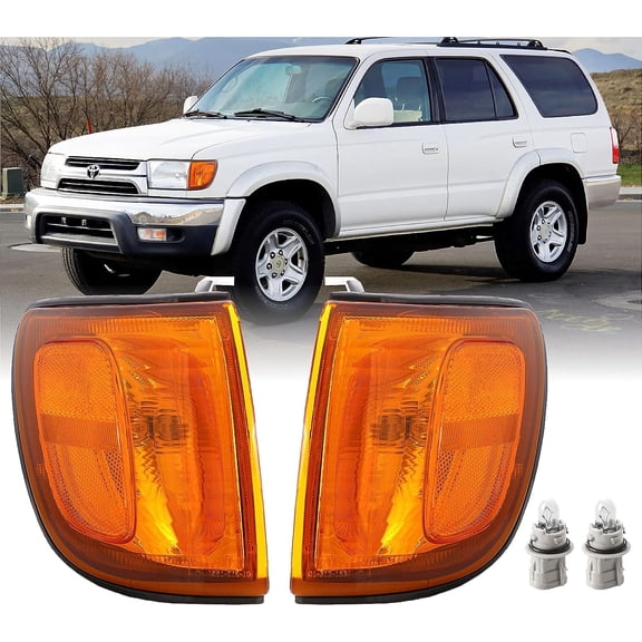 USR DEPO 99-02 4Runner Corner Lights - JDM Amber Lens Front Corner Signal Light Set (Left   Right) Compatible with 1999-2002 Toyota 4 Runner