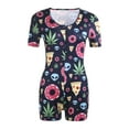 thumbnail image 1 of Femmes Sexy Body Manches Courtes Profond V Cou Combinaisons Shorts Pyjama Tenue, 1 of 5