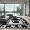 thumbnail image 2 of ODIKA Skull Centered Beast Print Contrast Motif Graphic Dorm Guys Men for King Size Bedroom, Master Suite, Under Bed, Foldable Easy Care, 2 of 7