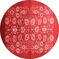 thumbnail image 1 of Ahgly Company Indoor Round Oriental Red Industrial Area Rugs, 4' Round, 1 of 4