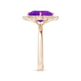thumbnail image 3 of ANGARA Natural Clover-Shaped 3.3 ct Amethyst Halo Engagement Ring in 14K Rose Gold for Women (Size-9mm) | February Birthstone, Birthday, Anniversary, Jewelry Gift for Women | Natural Amethyst Ring, 3 of 8