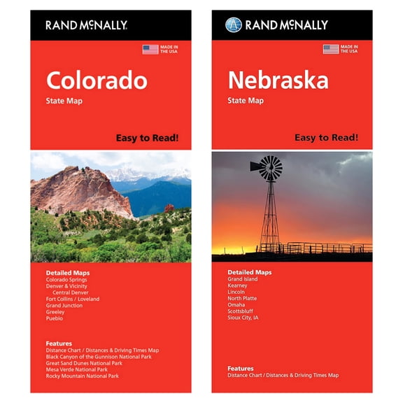 Rand McNally State Maps: Colorado and Nebraska (2 Maps)