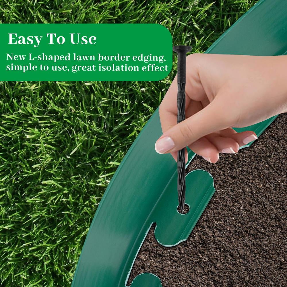 （4 Inch Tall Lawn Edging No Dig）150/200ft Landscape Edging,Garden Edging Border,Lawn Edging and Landscape Border No Dig Flower Bed Border Plastic Garden Edging Border Rubber Landscape Edging