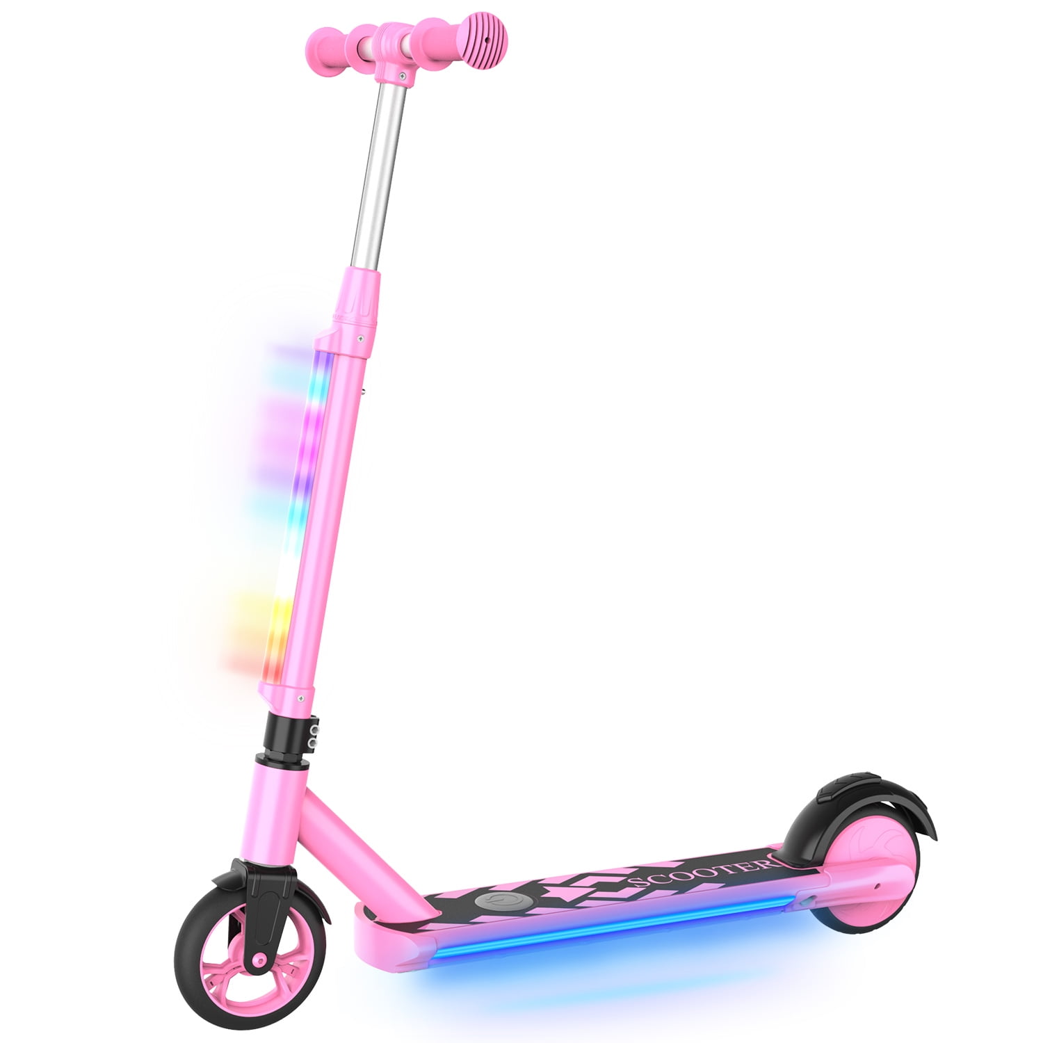 skrivebord Seletøj Marquee Kids Electric Scooter, Kick to Start E-Scooter for Boys and Girls Age of  3-8, Colorful Rainbow Lights, Electric Scooter for Kids Gift (Pink） -  Walmart.com