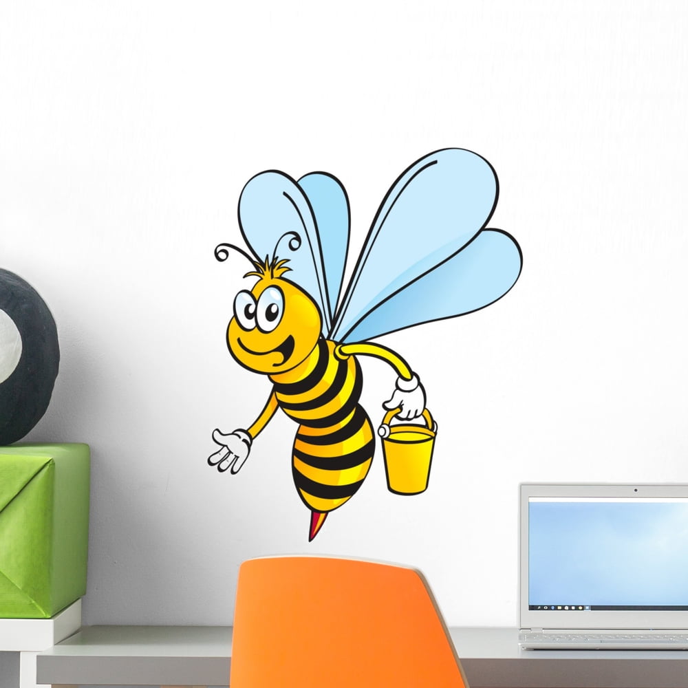 Honey Bee Wall Decal by Wallmonkeys Peel and Stick Graphic (18 in H x