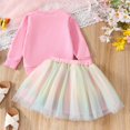 thumbnail image 5 of Fsqjgq Toddler Baby Girls Birthday Outfit Birthday Girl Embroidery Letter Sweatshirt Tops+Rainbow Tutu Skirt Fall Clothes Mesh Dress Outfits 5-6 Years, 5 of 9