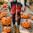 thumbnail image 5 of WULMLEO Women's Digital Skull Printted Ankle Elastic Tights Legging Red M, 5 of 7