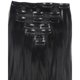 thumbnail image 3 of Nvzi Extensiones de cabello sintético con clip, de 24" de largo, ondulado y rizado, para toda la cabeza, de color negro oscuro, 3 of 3