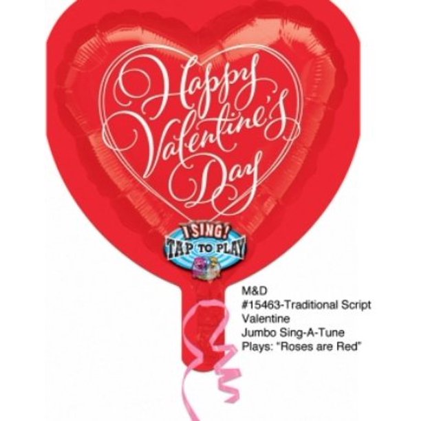 Dimensional conversation Happy Valentine's Day Sing-a-tune 29" Mylar Balloon - Walmart.com