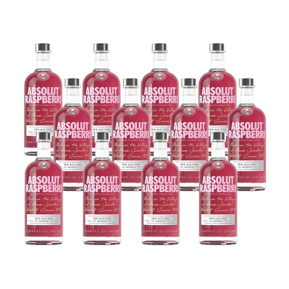 Caja de 12 Vodka Absolut Raspberri 750 ml