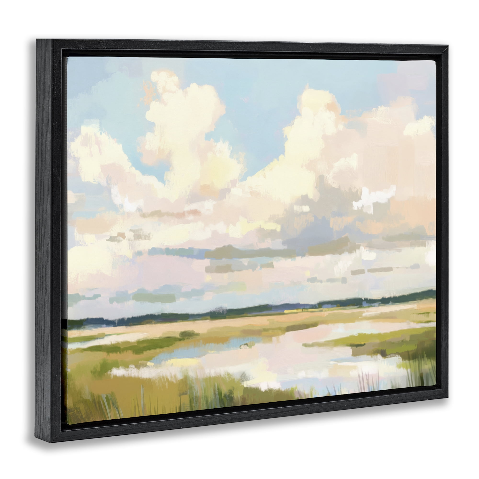 Stupell Industries Lowcountry Marsh at Dawn Black Framed Floater Canvas Wall Art, design by LSR Design Studio