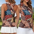 thumbnail image 5 of Aplkyhs 250th Anniversary Matching Golf Shirts for Couple Quarter Zip Golf Tennis Tank Top Quick Dry Athletic Sleeveless Shirts Racerback Design Machine Washable Lapel Design, 5 of 6