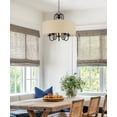 thumbnail image 6 of Kira Home Gwenyth 20" Farmhouse Drum Chandelier, Oatmeal Linen Shade, Rustic Arched Metal Hanging, Oil Rubbed Bronze, 6 of 8