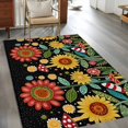 thumbnail image 2 of 3'x5' Area Rugs, Vintage Sunflower Indoor Outdoor Area Rug for Living Room Bedroom, Summer Botanical Flower Country Washable Bathroom Rugs Kitchen Floor Carpet Mats Home Decor Aesthetic, 2 of 8