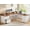 White+Brown, variant on Farmhouse 63" L Shaped Computer Desk with 4 Drawers and Storage Cabinet, Corner Office Desk with Monitor Stand