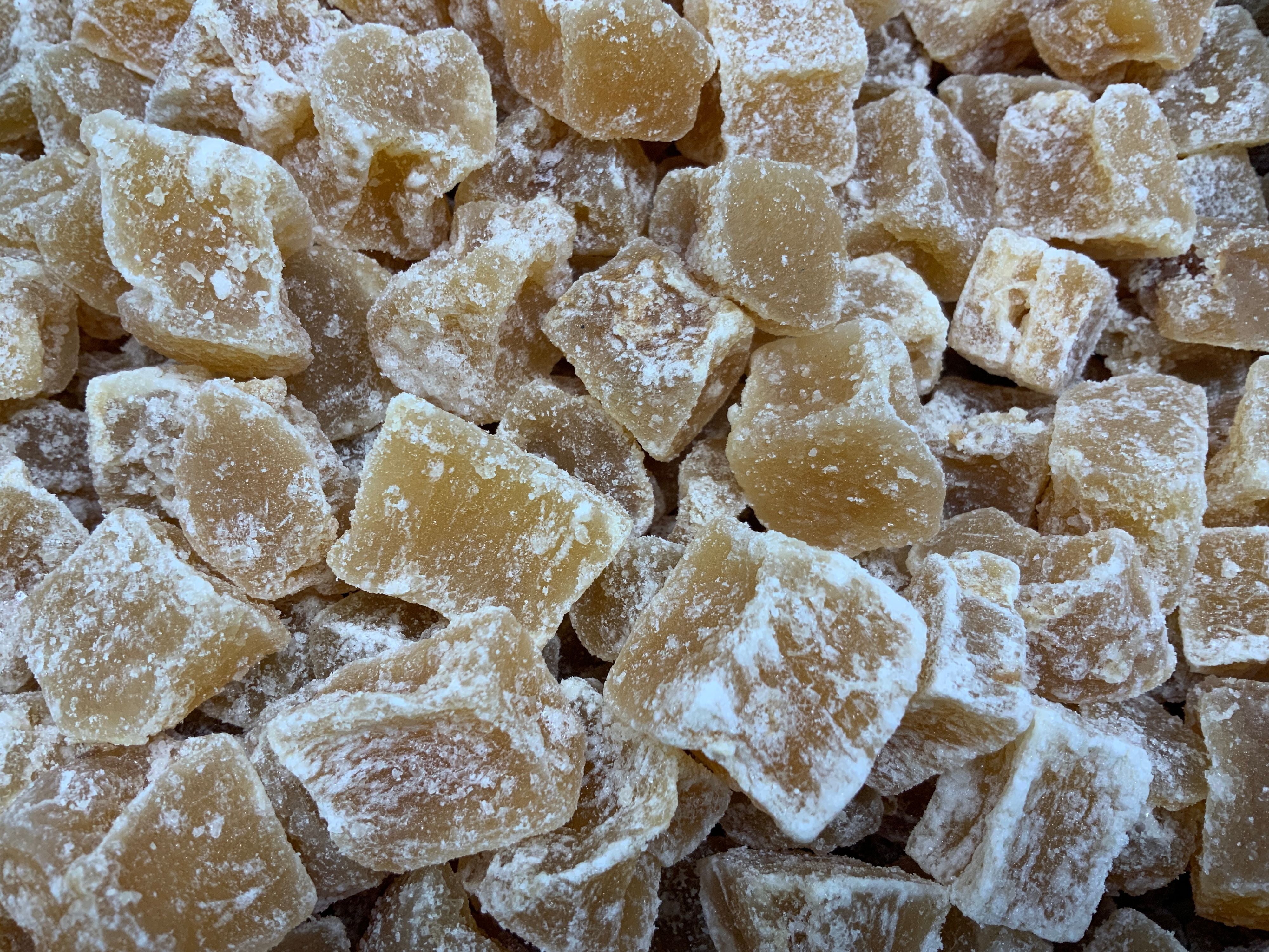 Premium Fiji Crystallized Candied Ginger 1522mm Mixed Diced Chunks (10