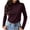 Purple, variant on Mock Neck Tops for Women Long Sleeve Shirts Lettuce Trim Casual Slim Fit Tee Shirt Fall Layer Clothes Outfits Basic T Shirt