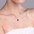 thumbnail image 4 of Gem Stone King 925 Sterling Silver Black Onyx Pendant Necklace for Women (0.80 Cttw, Gemstone December Birthstone, Round 6MM, With 18 inch Silver Chain), 4 of 5