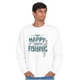 thumbnail image 4 of Fishing Funny Happy Angler Fishermens Men's Big & Tall Crewneck Sweatshirt Brisco Brands 4X, 4 of 5