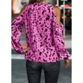 thumbnail image 2 of Chase Secret Womens Tops Sexy V Neck Off Shoulder Blouses Long Sleeve Leopard Print Shirts Lightweight Outfits, 2 of 5