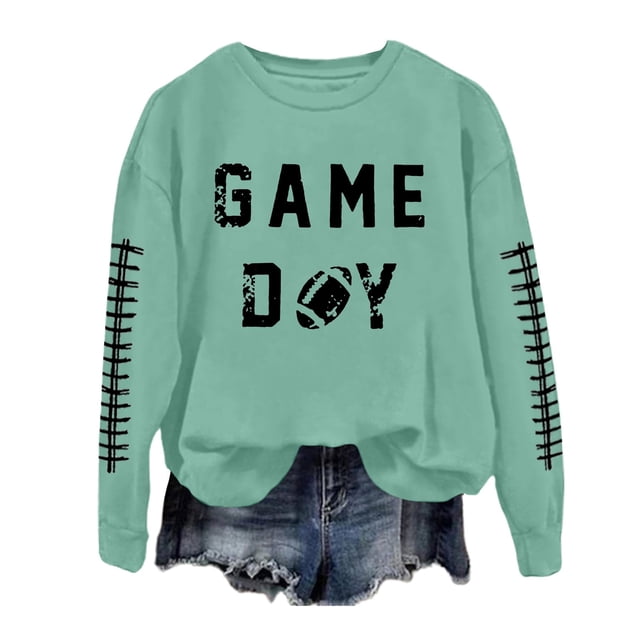 TINZ Chandails en Molleton Décontractés à Manches Longues pour Femmes, Col Rond, Imprimé Graphique de Football, Chandail-Over, Blouse, Chandails en Molleton d'Automne pour Femmes, Vestes à Capuche avec Fermeture Éclair, Chandails à Capuchon de Baseball pour Femmes