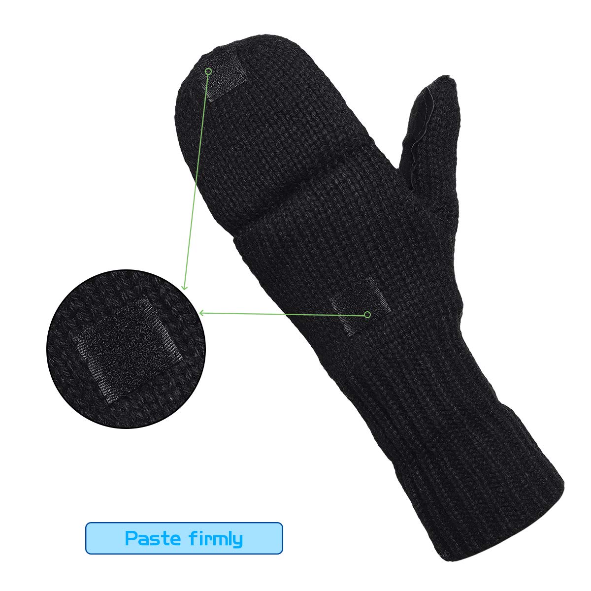 Cooplus Winter Wool Convertible Fingerless Gloves photo 5