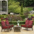 thumbnail image 3 of ARDEN Outdoor Foam Deep Seat Cushion Set (4-Pack), 24x24, Premium High-Density Foam, Never Flattens, Weather-Proof for Patio Chair Sofa Couch, Red Leaf Palm, 3 of 7