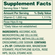 Spring Valley Vitamin C with Rose Hips Dietary Supplement Tablets, 1000 mg, 250 Count