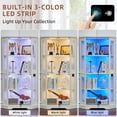 thumbnail image 3 of LELELINKY Farmhouse Corner Display Cabinet with Glass Doors, Corner Curio Cabinet with 3-Color LED Motion-Sensor Light, White, 3 of 11