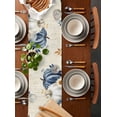 thumbnail image 2 of Orange Blue Pumpkins Fall Table Runner 90 Inches, Thanksgiving Eucalyptus Vintage Bed Runner Dresser Scarves Tabletop for Indoor Outdoor Parties/Ceremony/Banquet, 13" x 90", 2 of 8